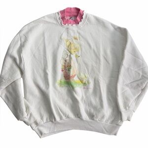 Jerzees Precious Moments Vintage Sweatshirt Pink Ruffle Collar XL